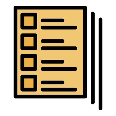 Son sınav simgesi renk ana hatları vektörü