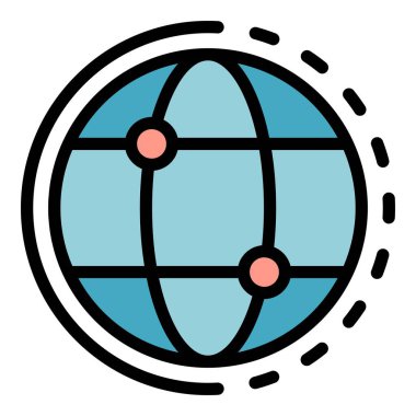 Ortam genel ağ simgesi renk ana hatları vektörü