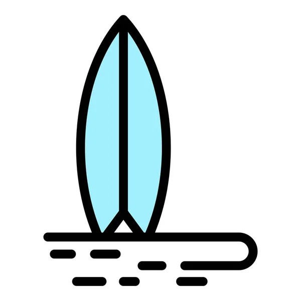 Camp sup surf icône couleur contour vecteur — Image vectorielle