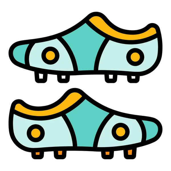 Ποδόσφαιρο μπότες εικονίδιο χρώμα διάνυσμα περίγραμμα — Διανυσματικό Αρχείο
