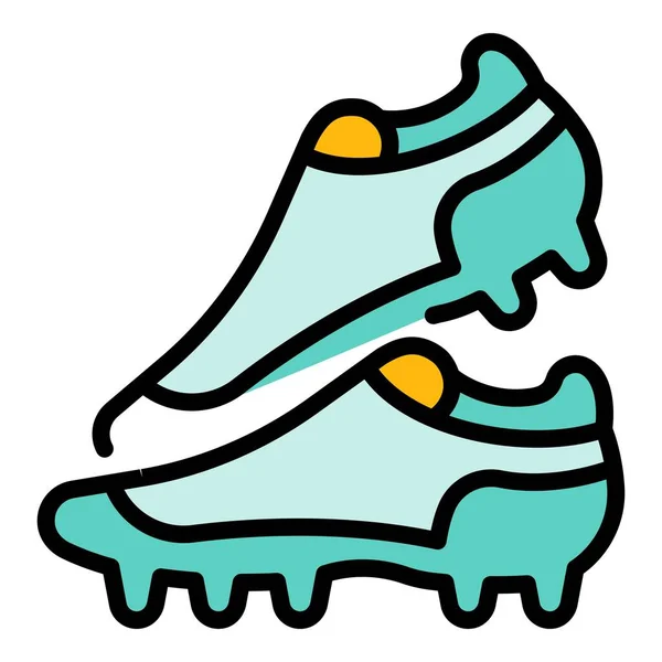 Sport footbal boots icon color outline vector — Stock Vector