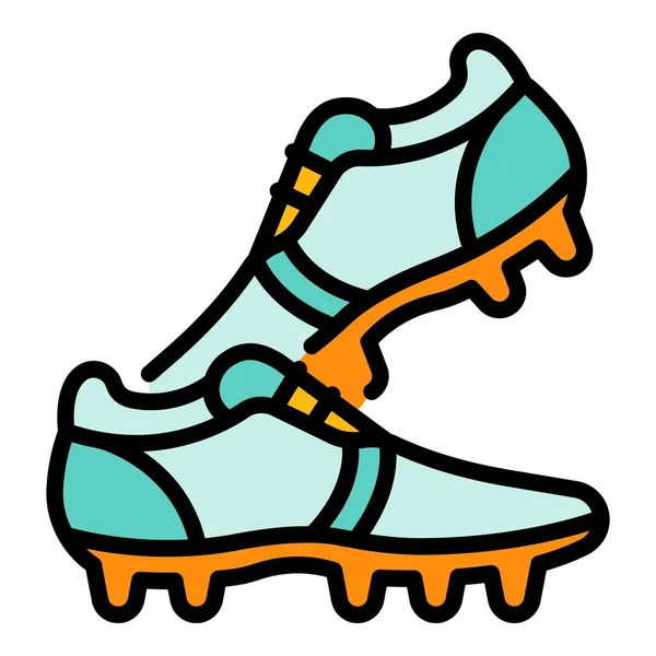 Spikes chaussures de football icône couleur contour vecteur — Image vectorielle