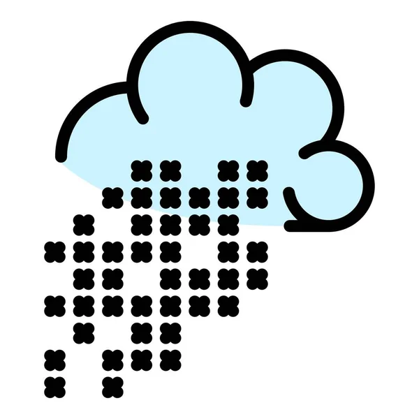 Digital cloud icon color outline vector — Stock Vector