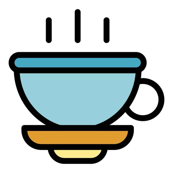 Bebida té taza icono color contorno vector — Vector de stock