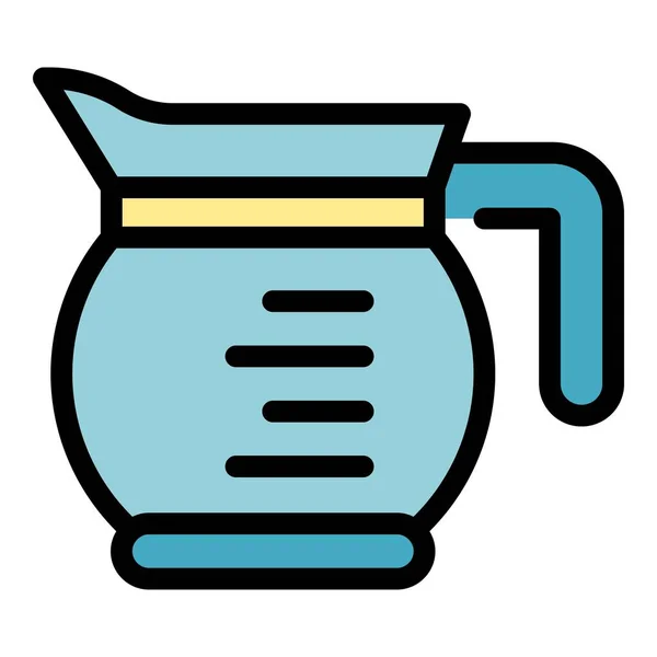 Té vidrio jarra icono color contorno vector — Vector de stock