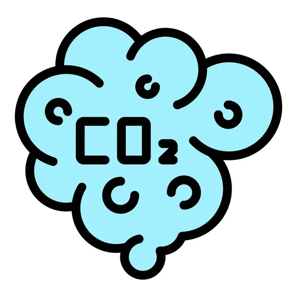 Co2 cloud icon color outline vector — Stock Vector