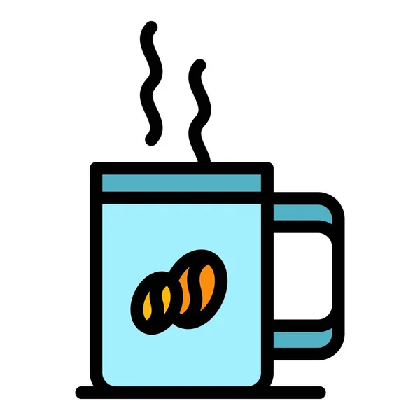 Taza de café caliente icono color contorno vector — Archivo Imágenes Vectoriales