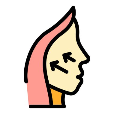 Yüz cerrahisi renk ana hatları vektörü