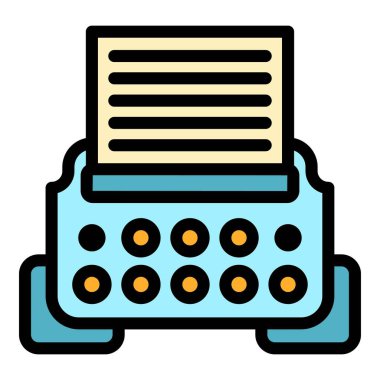 Daktilo simgesi renk ana hatları vektörü