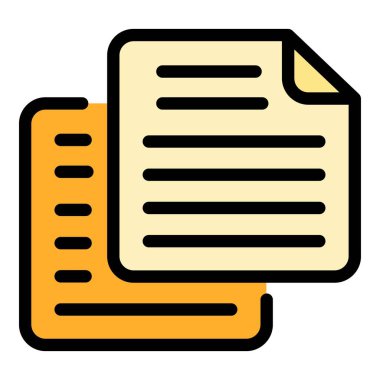 Kağıt yazma simgesi renk ana hatlarını kopyala