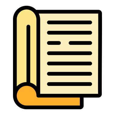 Kolej yazı simgesi renk ana hatları vektörü