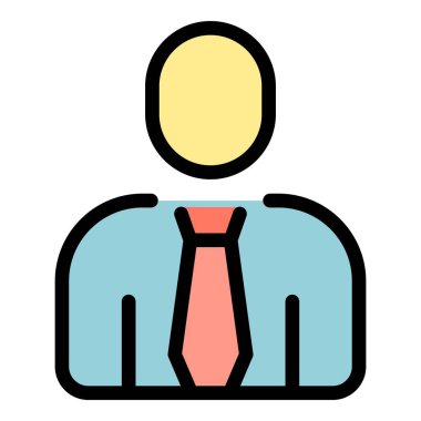 Öğrenci görev yöneticisi simgesi renk ana hatları vektörü