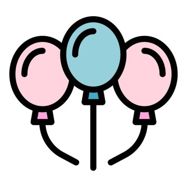 Düğün topları simge renk ana hatları vektörü