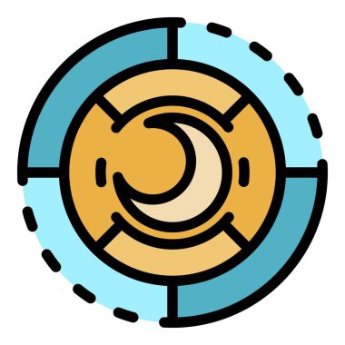 Çember simge renk ana hatları içinde ay