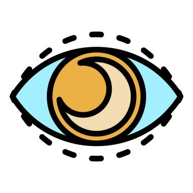 Ay gözü simgesi renk ana hatları vektörü