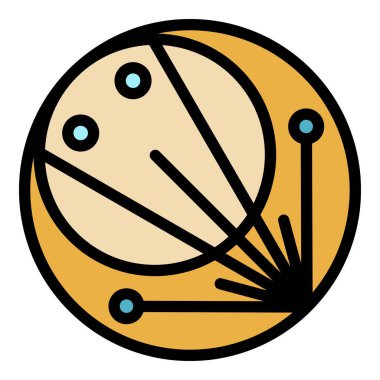 Şeytan Ay simgesi renk ana hatları vektörü