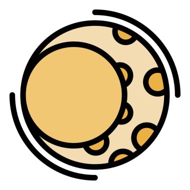 Tarikat Ay simgesi renk ana hatları vektörü