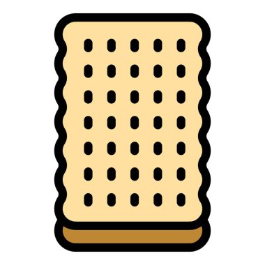 Atıştırmalık simge rengi ana hatları vektörü