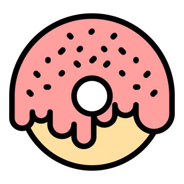 Donut simgesi renk ana hatları vektörü