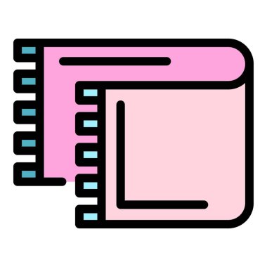 Ayak havlusu simgesi renk ana hatları vektörü