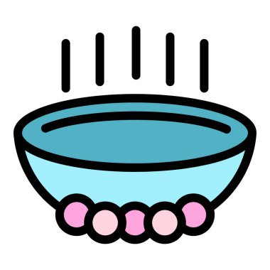 Ayak simgesi renk çizgisi vektörü için banyo