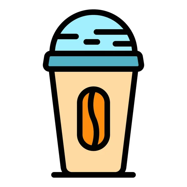 Café taza icono color contorno vector — Vector de stock