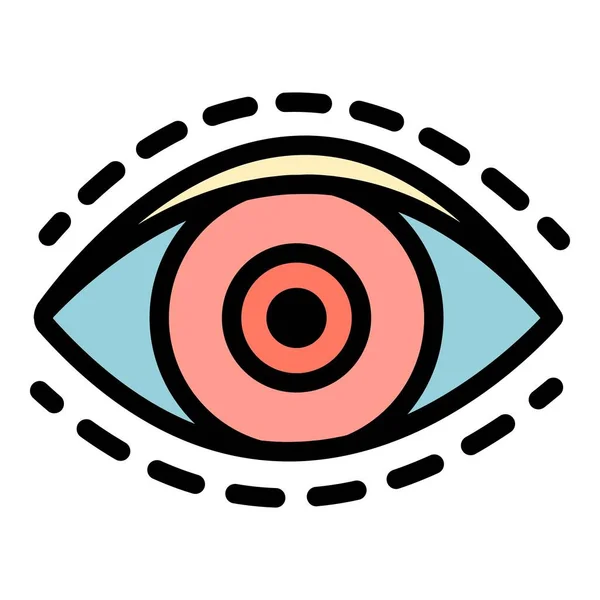 Вектор контура цвета иконки глазной пластики — стоковый вектор