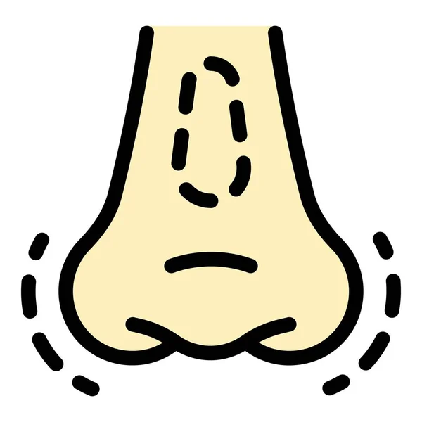 Nasenoperation Symbol Farbe Umrissvektor — Stockvektor