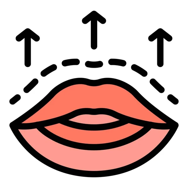 Labbra chirurgia icona colore contorno vettore — Vettoriale Stock