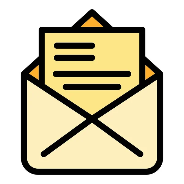 Het schrijven van e-mail pictogram kleur overzicht vector — Stockvector