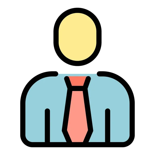 Student job manager ikona kolor zarys wektor — Wektor stockowy