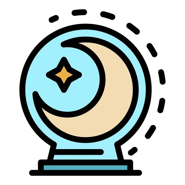 Moon glass globe icon color outline vector — Stock Vector