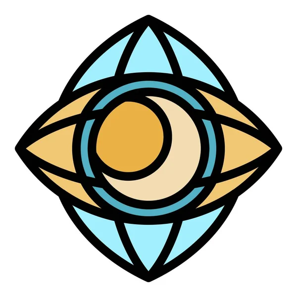 Mystische Mond-Symbol Farbe Umrissvektor — Stockvektor