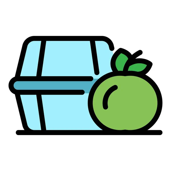 ( 영어 ) Meal box icon color outline vector — 스톡 벡터