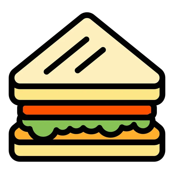 Élelmiszer szendvics ikon színes vázlat vektor — Stock Vector