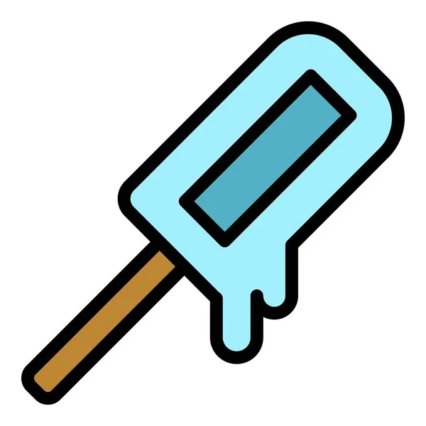 Derretir helado icono color contorno vector — Vector de stock