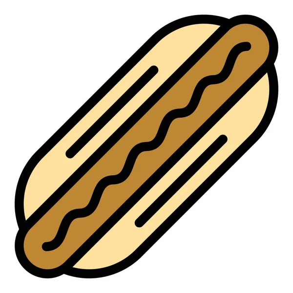 Hot dog icône couleur contour vecteur — Image vectorielle
