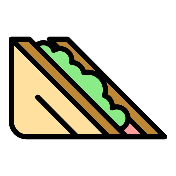 Вектор кольорового контуру піктограми бутерброда Ham — стоковий вектор