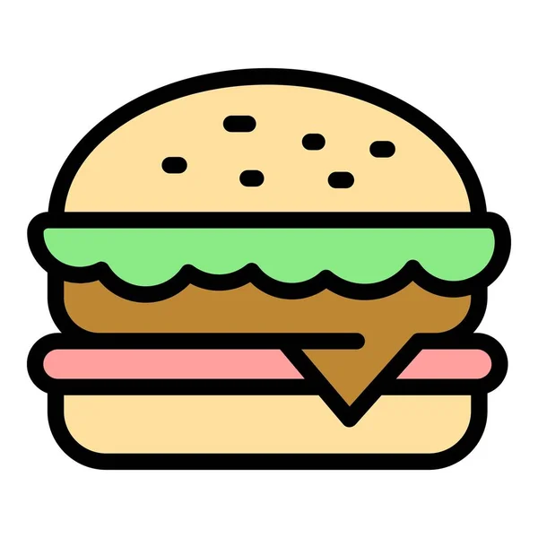 Hamburger icon color outline vector — Stock Vector