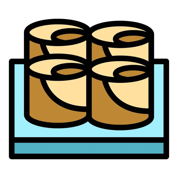 Sushi rollos icono color contorno vector — Vector de stock