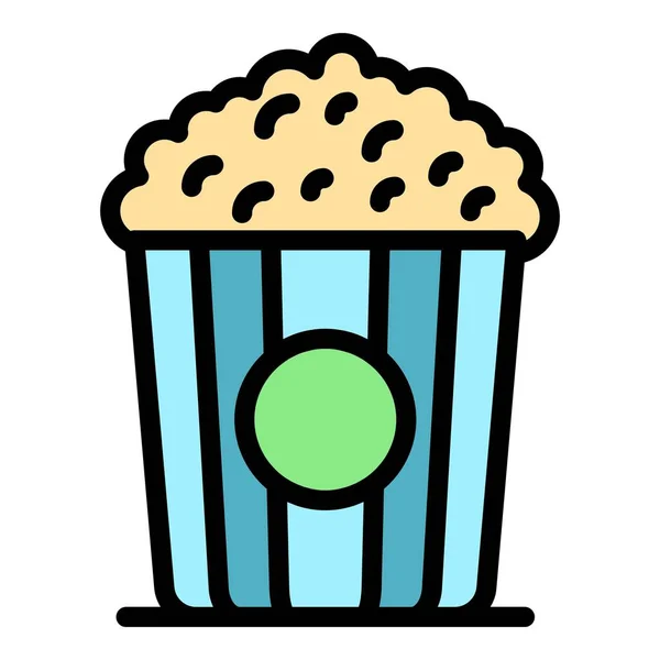 Popcorn-Snack-Symbol Farbumrissvektor — Stockvektor