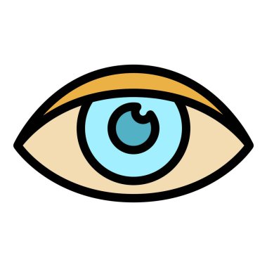 Kuru göz simgesi renk ana hatları vektörü