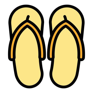 Terlik simgesi renk dış hat vektörü