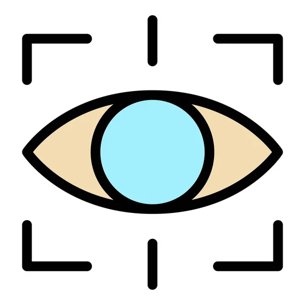 Auge Vision Symbol Farbe Umrissvektor — Stockvektor