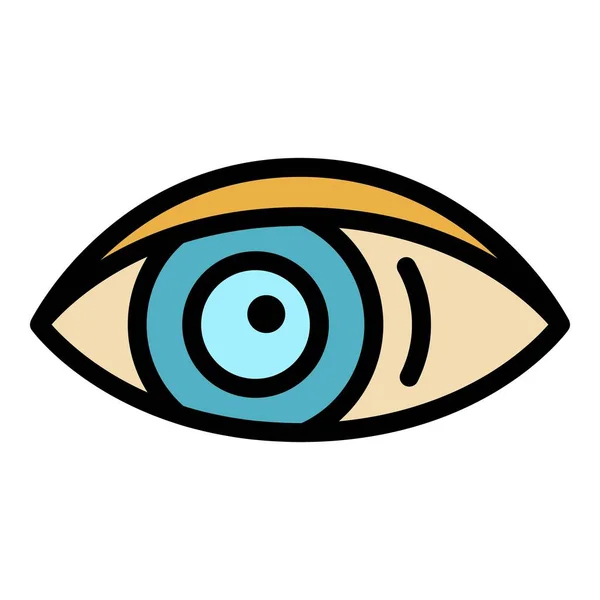 Ícone olho humano cor contorno vetor — Vetor de Stock