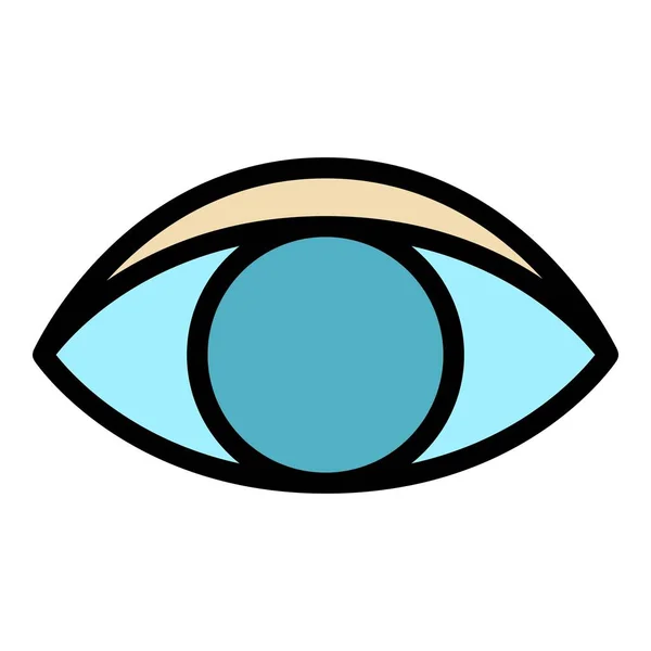 Warna ikon mata buta manusia vektor garis luar - Stok Vektor