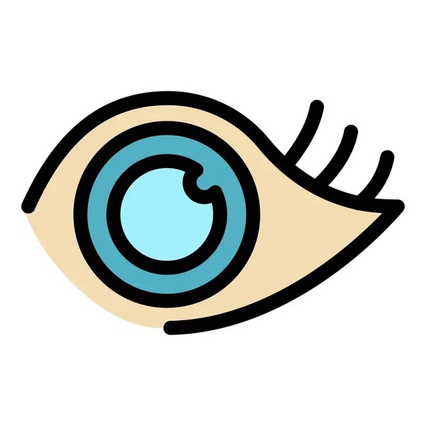 Göz kirpik simgesi renk ana hatları vektörü — Stok Vektör
