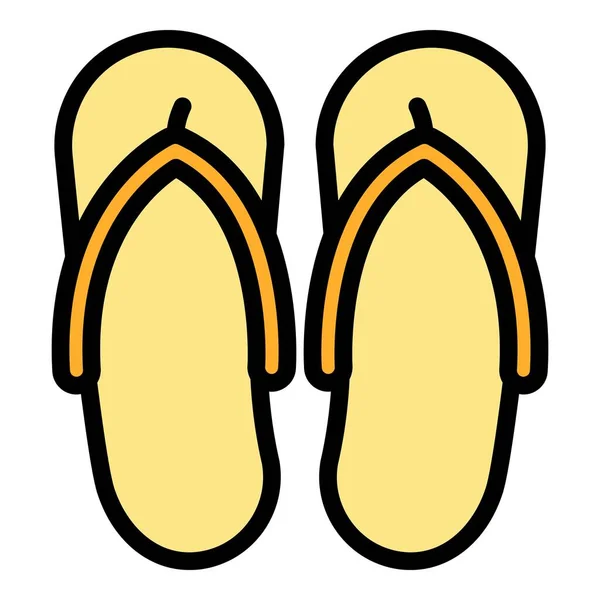 Slippers icon color outline vector — Stock Vector