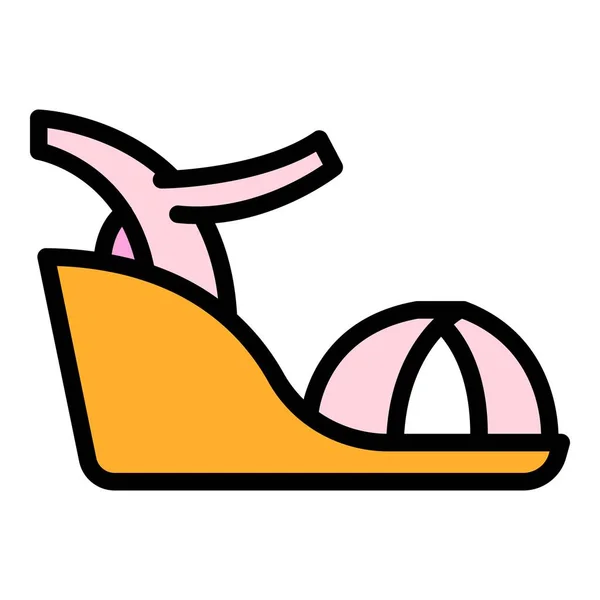 Party sandalen pictogram kleur omtrek vector — Stockvector