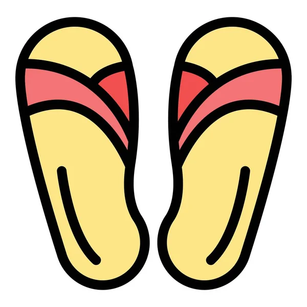 Rubber sandals icon color outline vector — Stock Vector